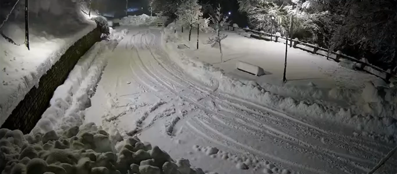 Τους 70 πόντους έφτασε το χιόνι στη Φυλακτή Καρδίτσας - Δείτε ζωντανή εικόνα